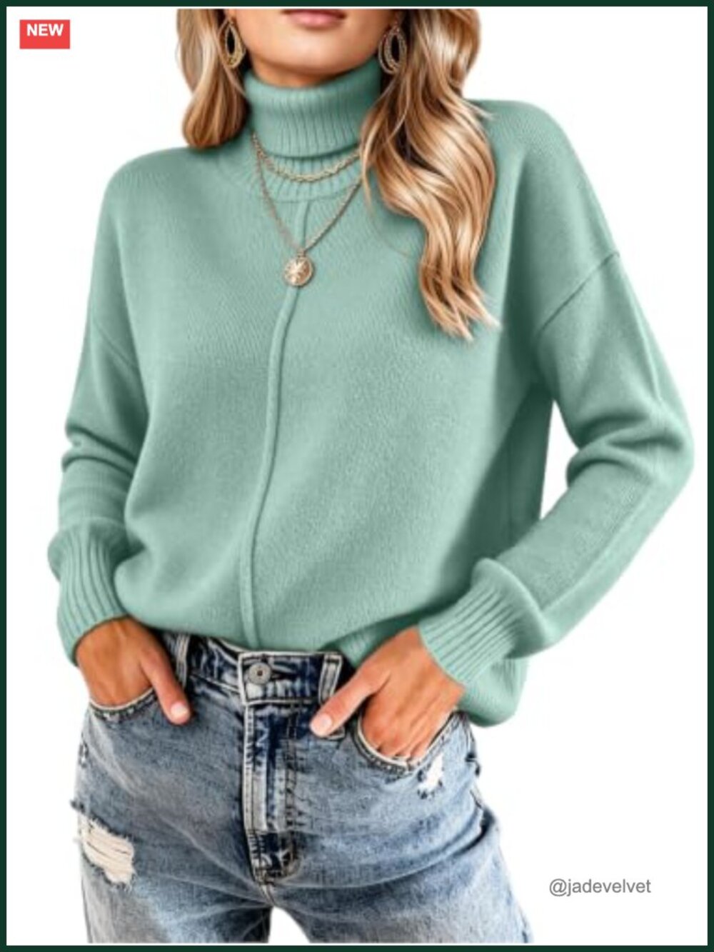 Womens Turtleneck Sweater Long Sleeve Pullover Cozy Fall Winter